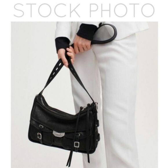 Rag & Bone Black Leather Large Field Messenger Bag Crossbody MSRP $695 - Picture 3 of 8